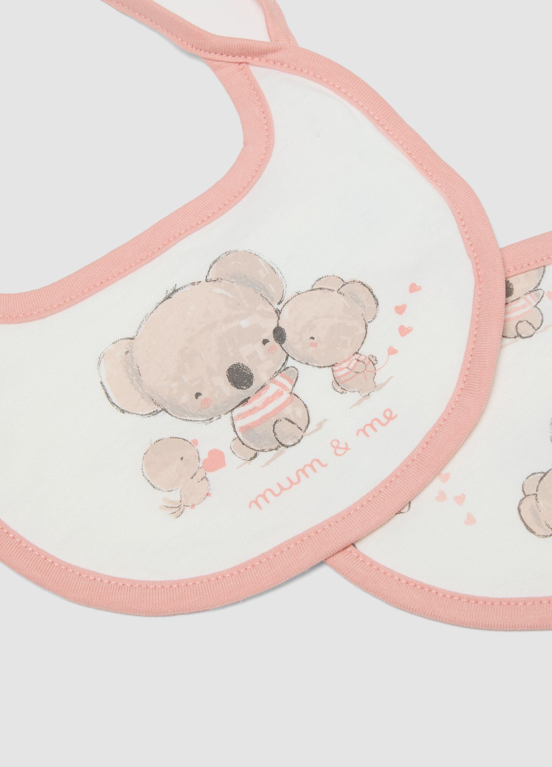 Multipack of colourful pure cotton baby bibs with ties