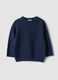Blue pure cotton crew-neck knit jumper, regular fit, for baby boy_0
