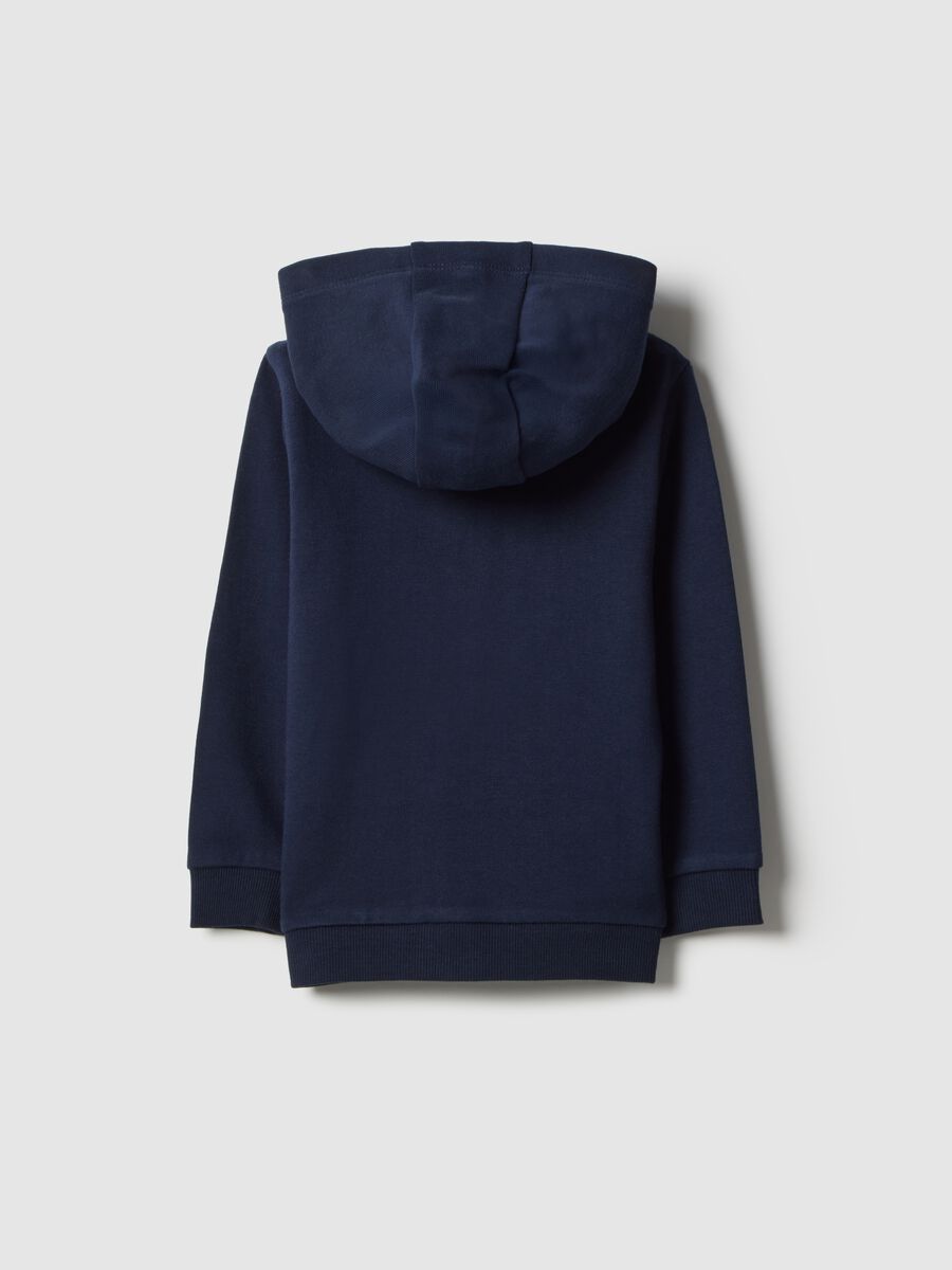 Felpa blu con cappuccio da bimba in puro cotone regular fit_1