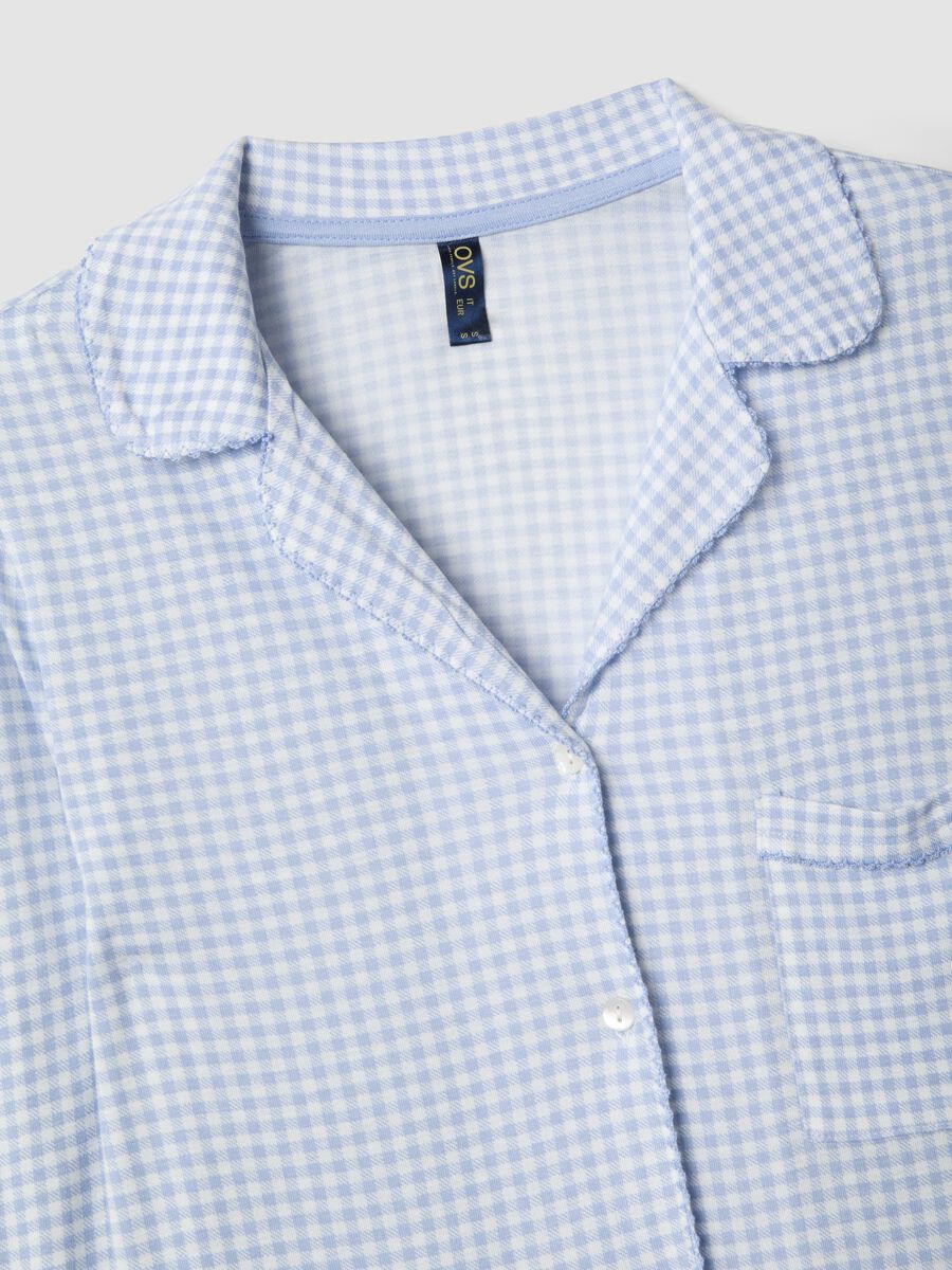 Pigiama in pura viscosa a quadri multicolor regular fit con collo a V_5