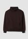Brown regular-fit crew-neck fleece cotton-blend sweatshirt_0