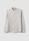 Multicolour striped shirt with mandarin collar in linen-cotton blend regular fit_5