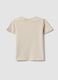 Beige pure cotton toddler t-shirt regular fit with dog print_1