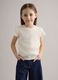 Girls&rsquo; white stretch-fabric T-shirt, regular fit_0
