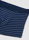 Blue striped organic stretch cotton midi boxer shorts for boys_2