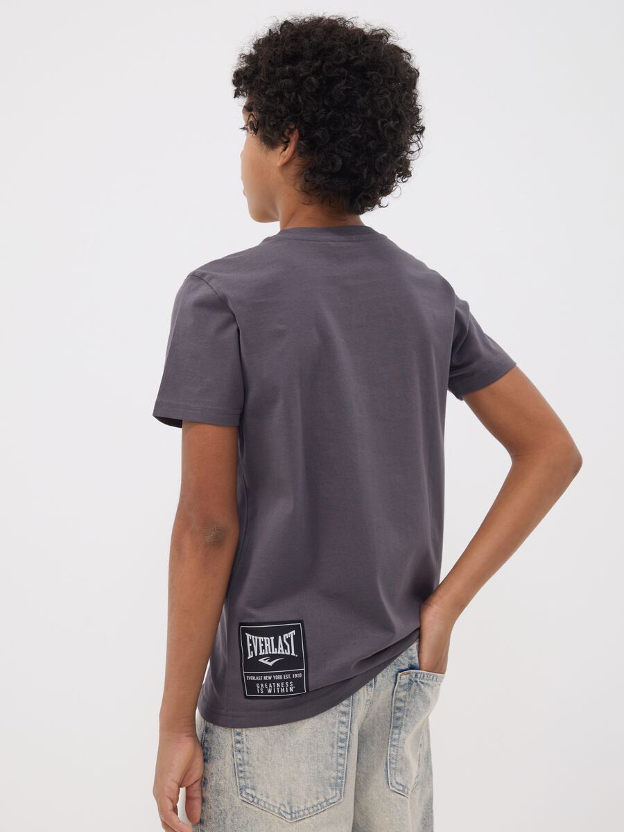 Grey pure cotton T-shirt with front print for boys_2