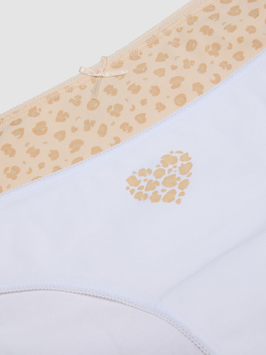 Pack of five multicoloured girls&rsquo; organic cotton jersey briefs_3