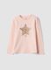 Pink stretch organic cotton crew-neck T-shirt_0