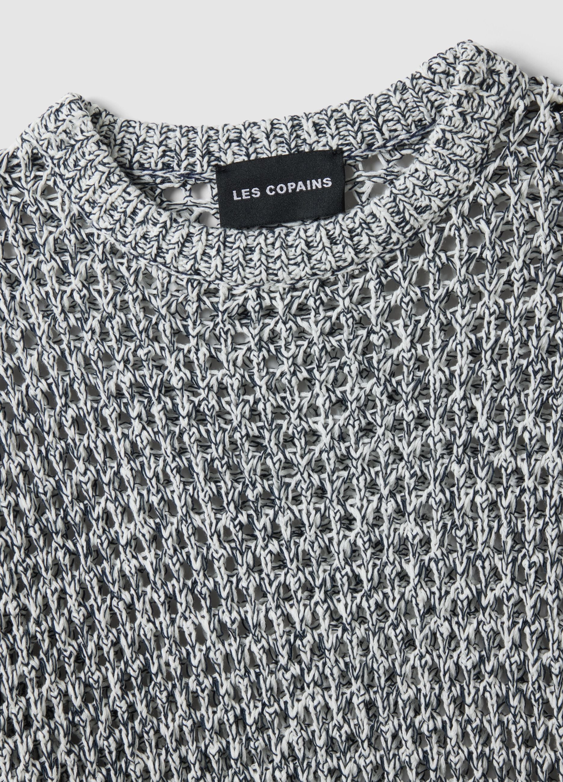 Multicolour cotton blend pullover regular fit with knitted design