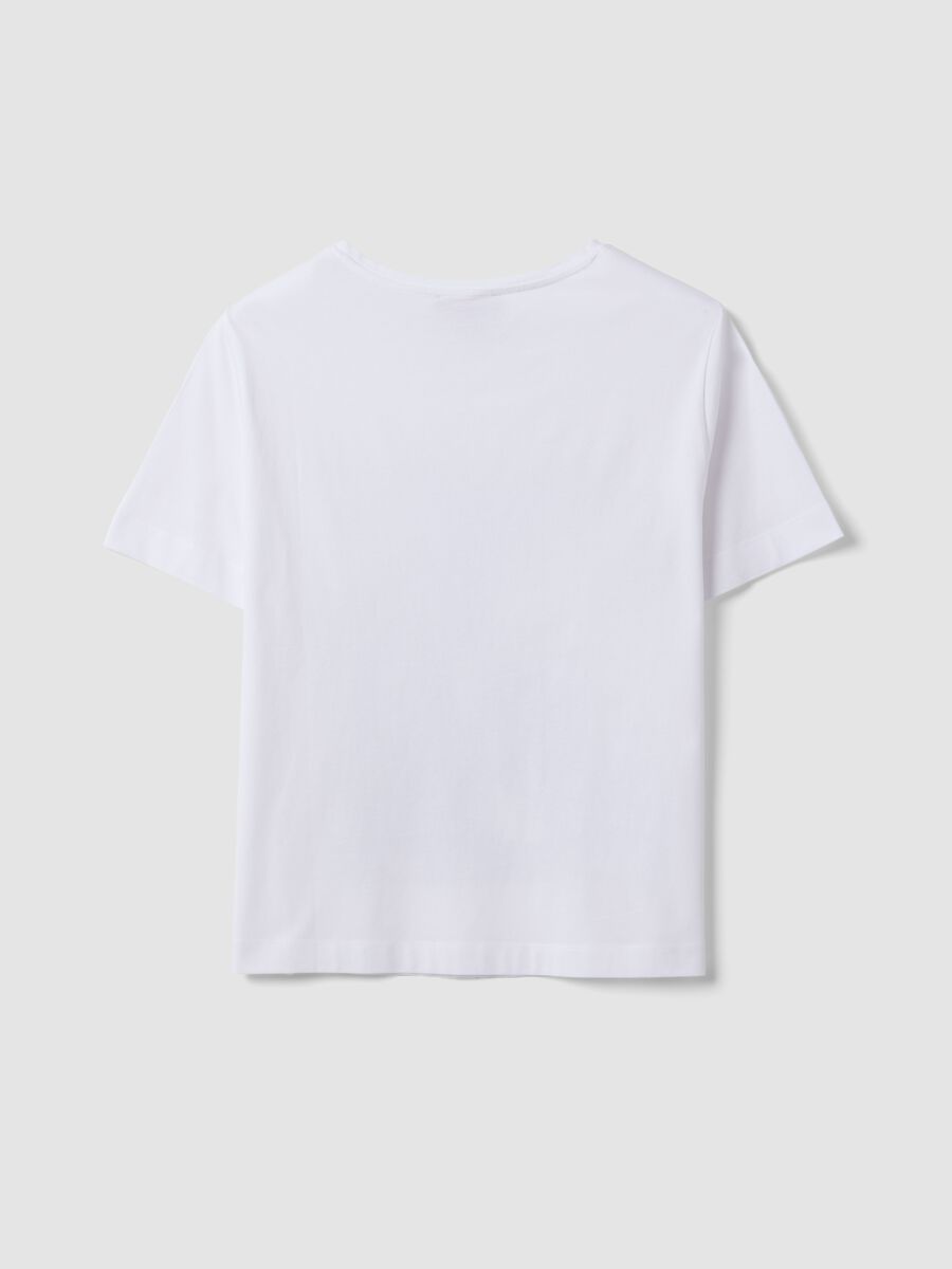 White pure cotton T-shirt with graphic print, regular fit_1