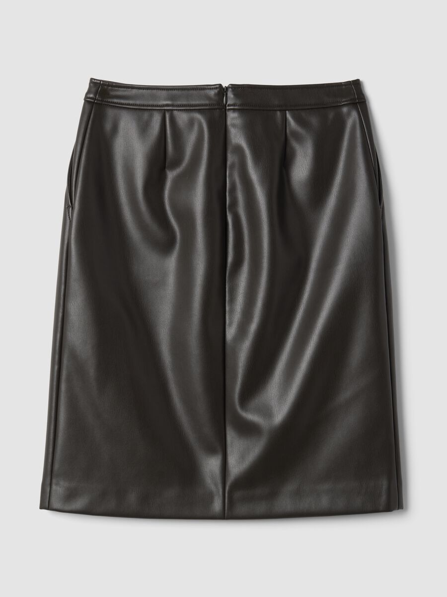Black midi skirt with front slit_6