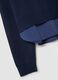 Blue viscose-blend V-neck sweatshirt_1