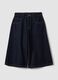 Bermuda denim blu in misto cotone e lyocell wide leg_4