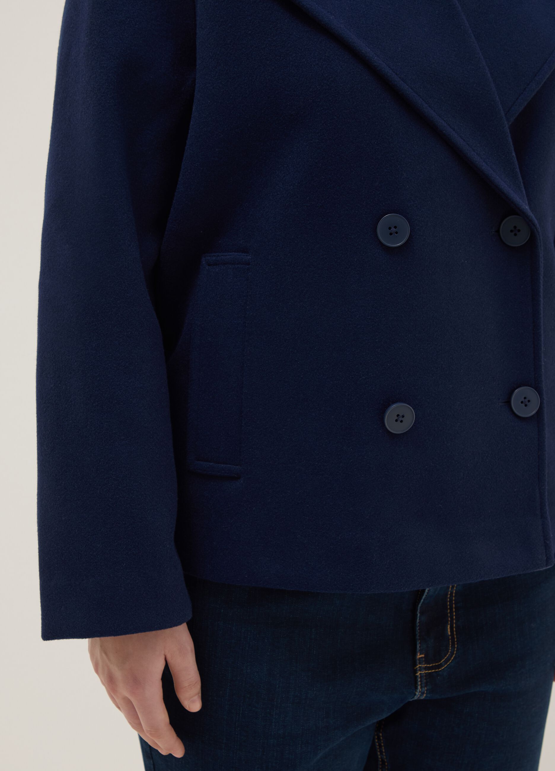 Blue Double-breasted Jacket, Regular Fit