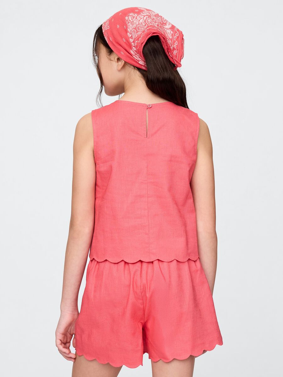Top con bordo smerlato in misto lino_2