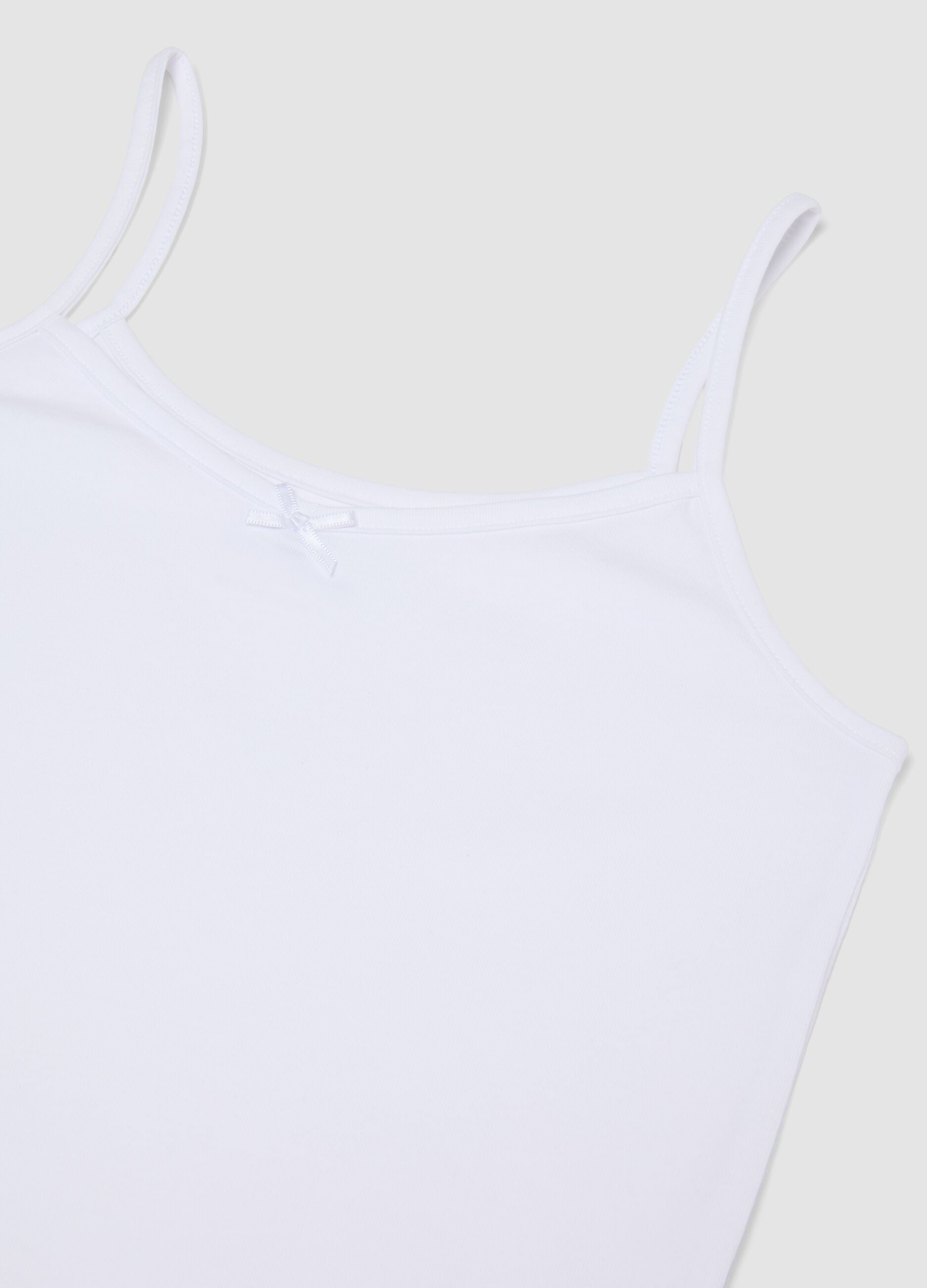 2-pack of white stretch organic cotton vests for girls