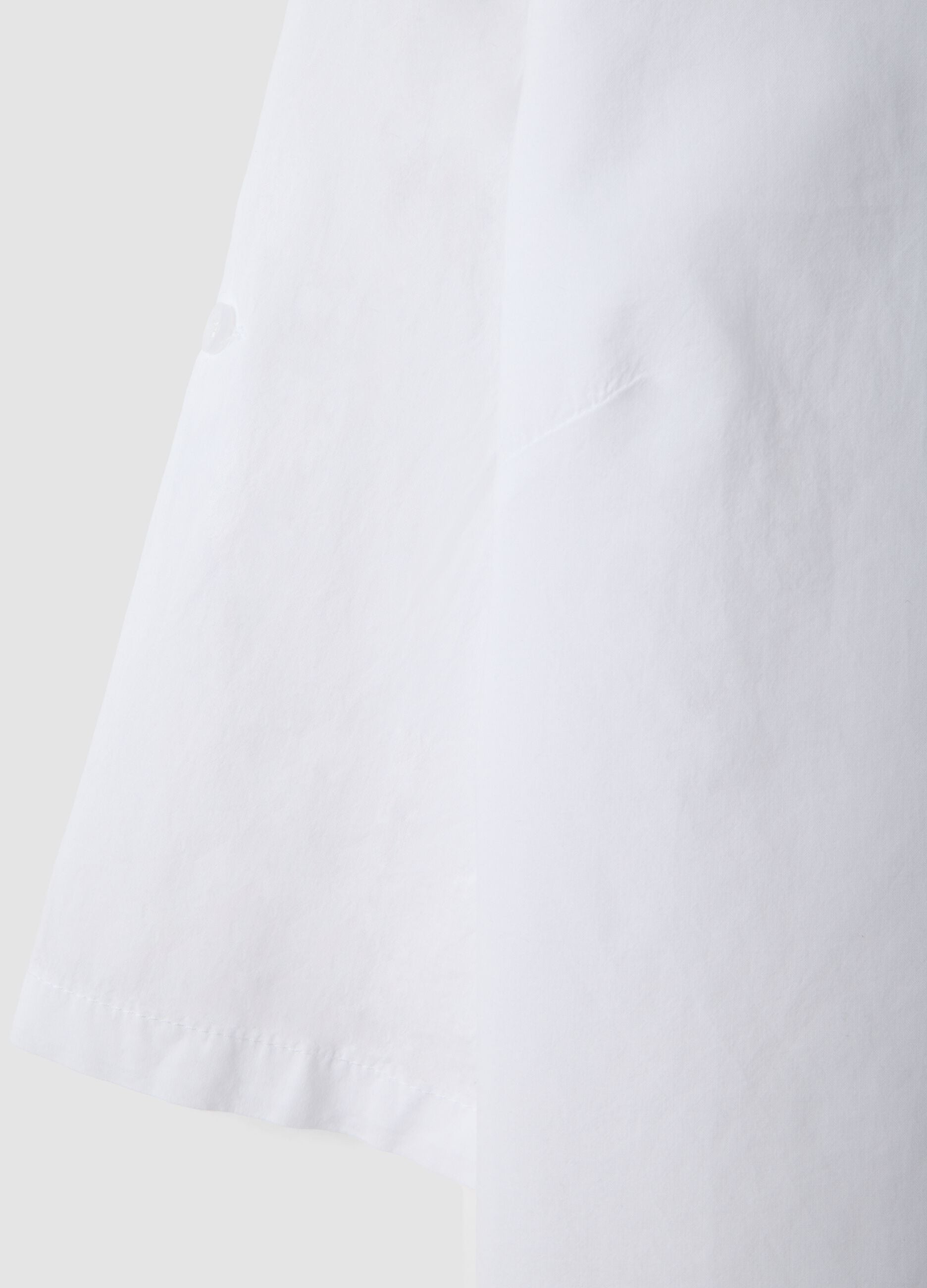 White pure cotton shirt with broderie anglaise embroidery, regular fit