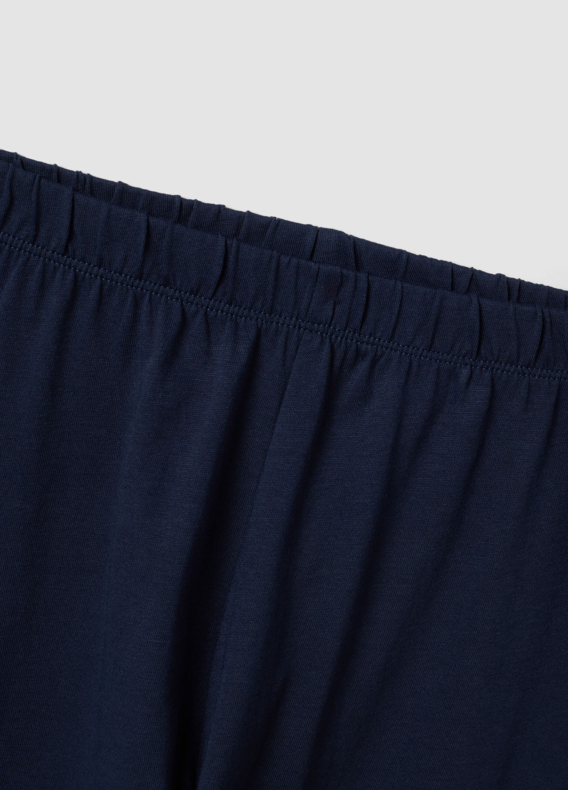Blue pyjamas in 100% organic cotton with crew neck and print for boys