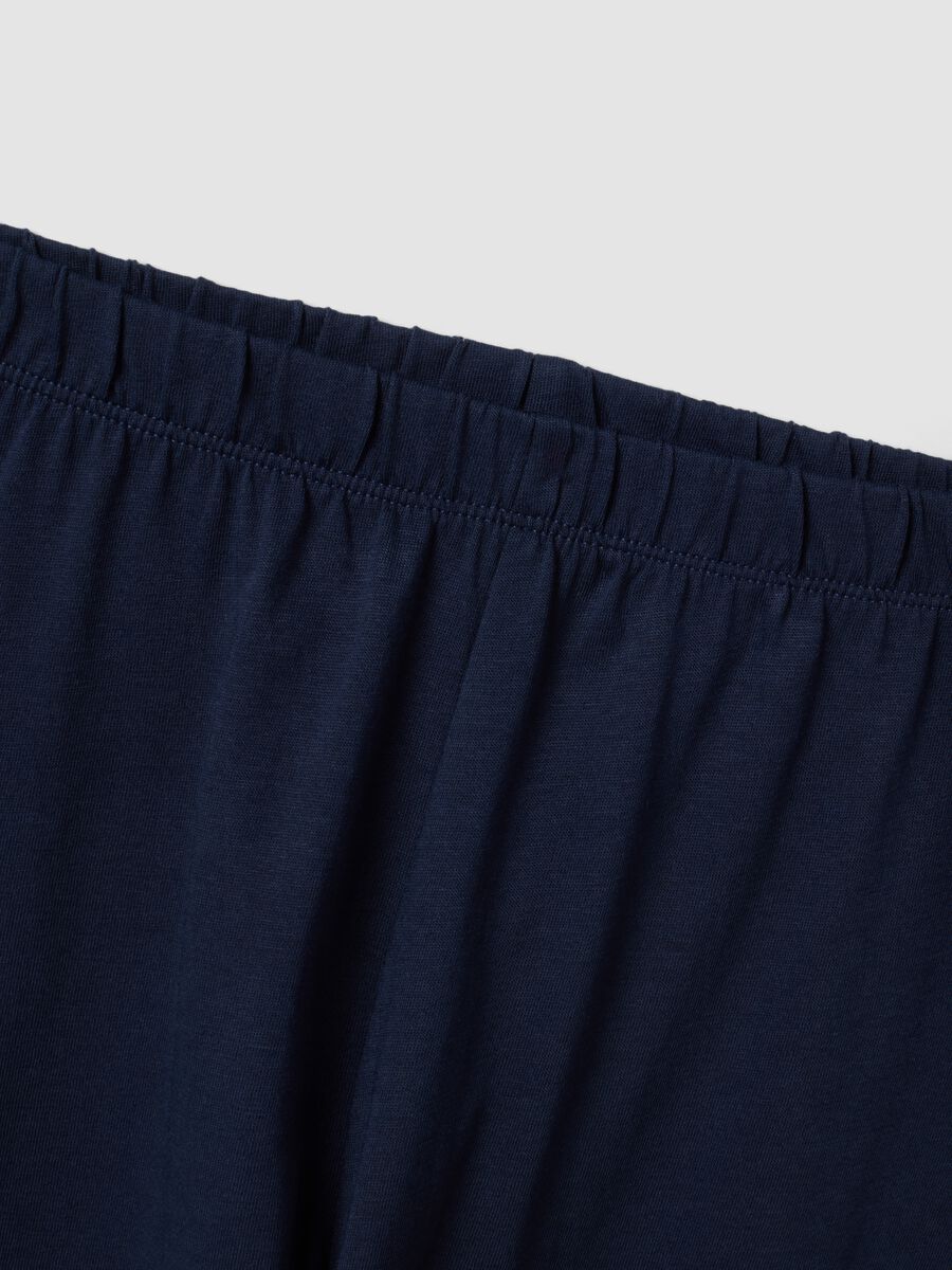 Blue pyjamas in 100% organic cotton with crew neck and print for boys_3