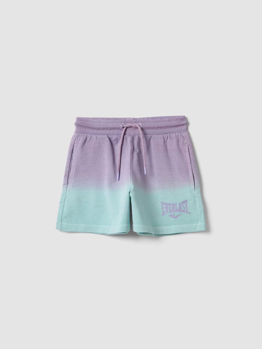 Purple pure-cotton gradient shorts for girls, relaxed fit_3