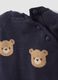 Black 100% cotton baby set with teddy bear top and trousers_3