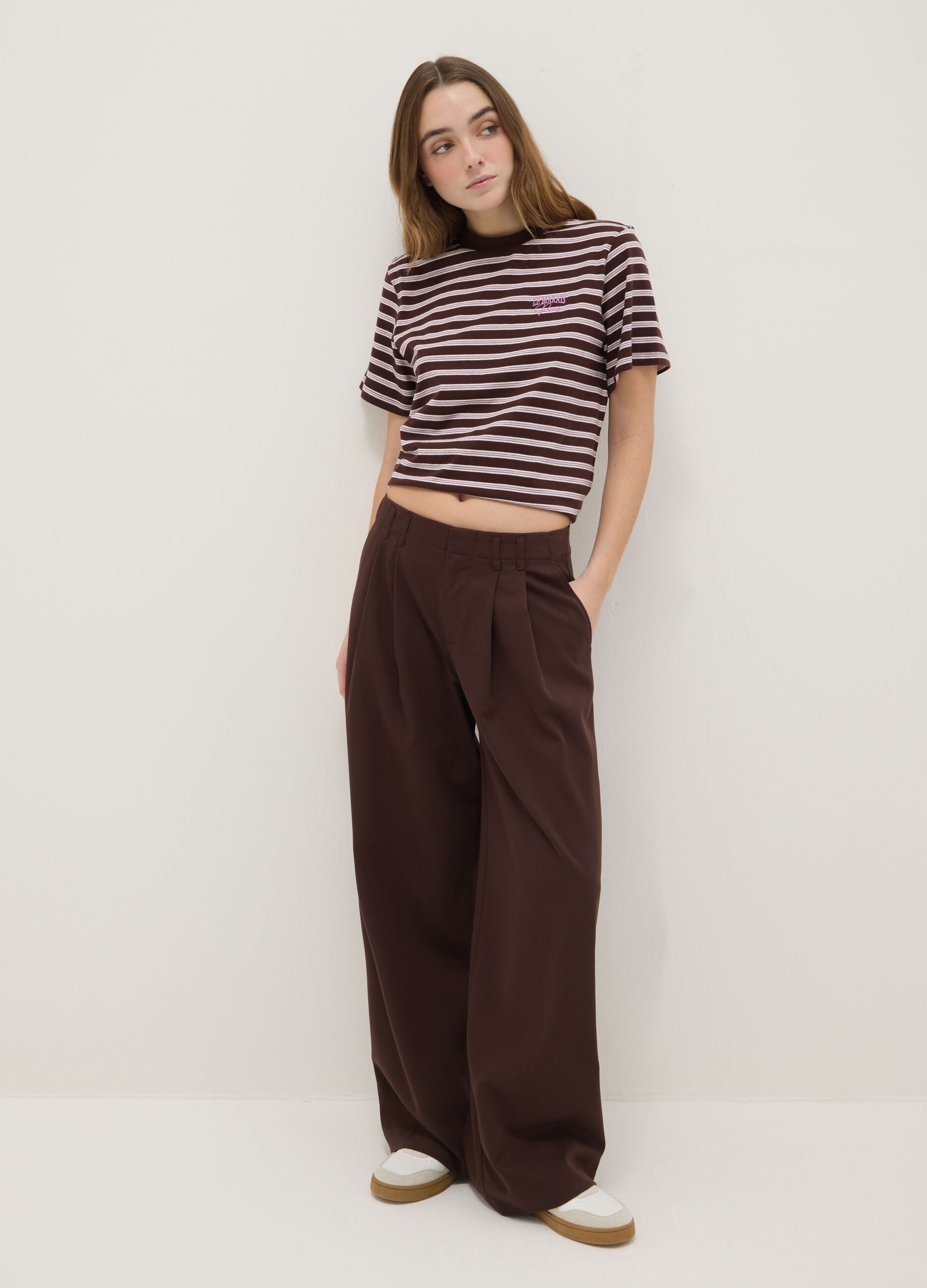 Multicolour Striped Pure Cotton Regular Fit T-shirt