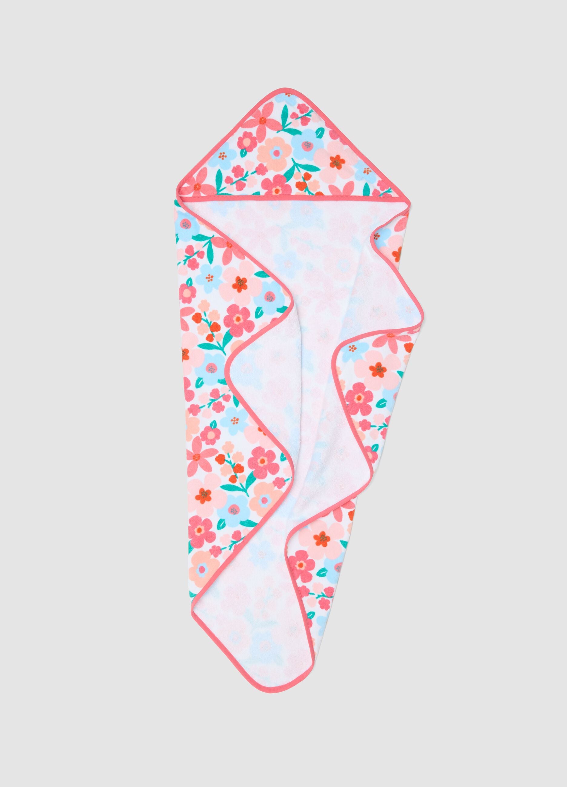 Multicolour floral pure cotton baby girl beach towel