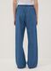 Blue pure cotton wide-leg denim trousers with drawstring_2