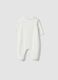 White organic cotton-blend baby sleepsuit with collar_1