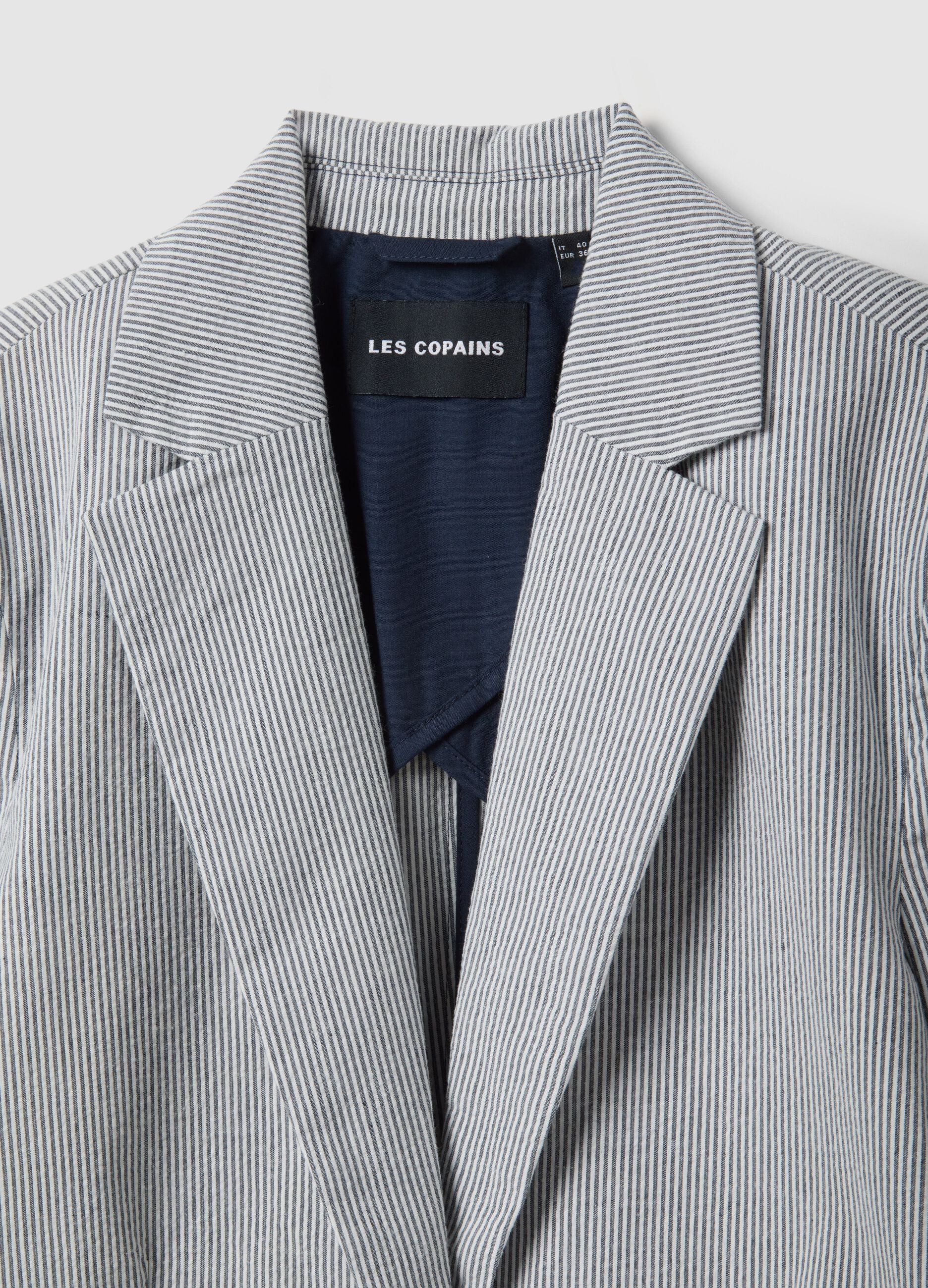 Grey Stretch Cotton Blazer
