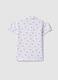 Girls' pure cotton white polo with floral pattern, regular fit_1