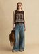 Brown pure cotton regular fit tank top with embroidery_1