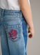 Girls' wide leg pure cotton blue jeans_2