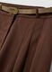 Brown wide-leg formal trousers in stretch viscose with belt_5