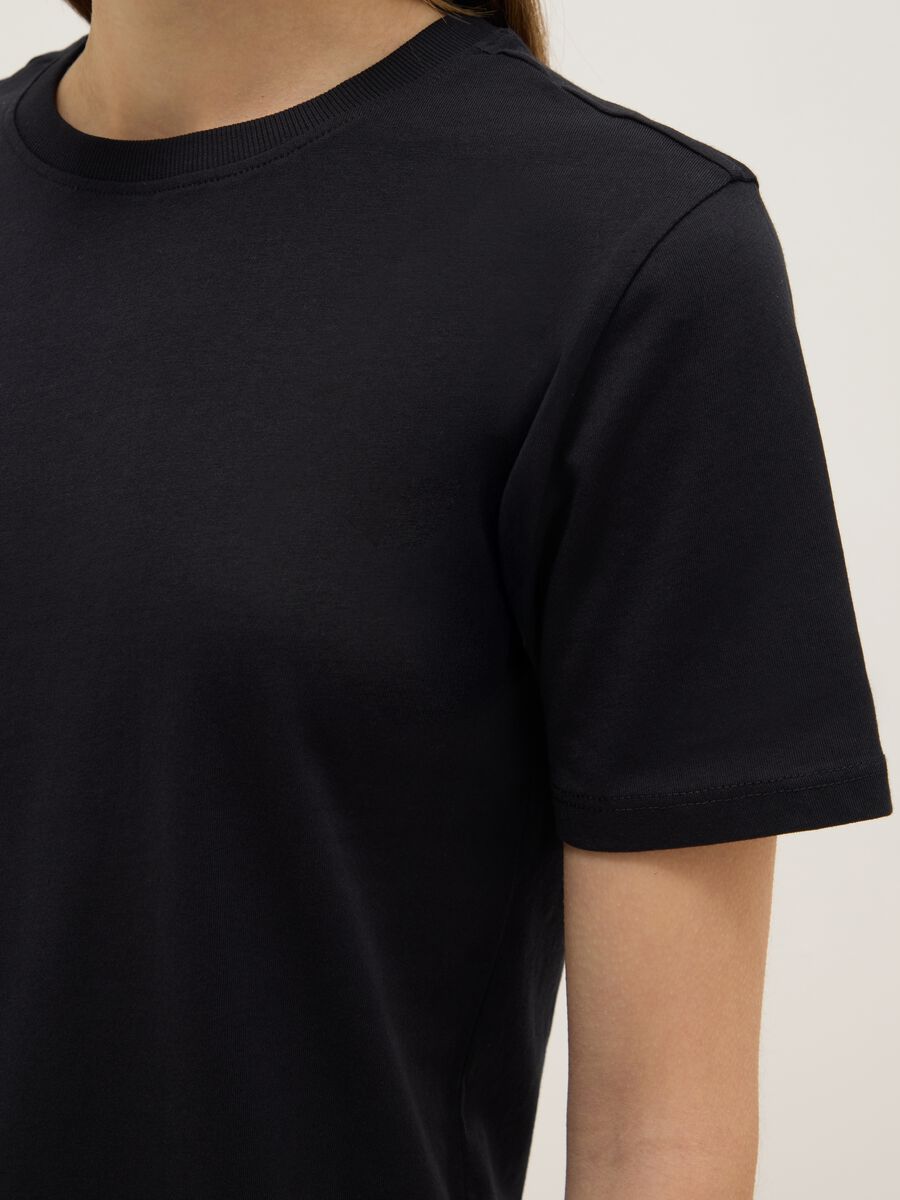 Black pure cotton regular fit T-shirt_2