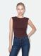 Brown stretch bodysuit with ruching, regular fit_0
