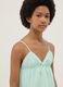 Green pure cotton mini dress with thin straps_2
