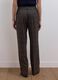 Brown wide-leg checked stretch-viscose trousers_2
