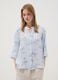 Light Blue Viscose-Blend Blouse with Stripes and Floral Print_1