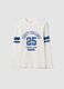 White organic cotton T-shirt with varsity print for boys_3