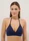 Blue stretch bikini top with adjustable ties_0