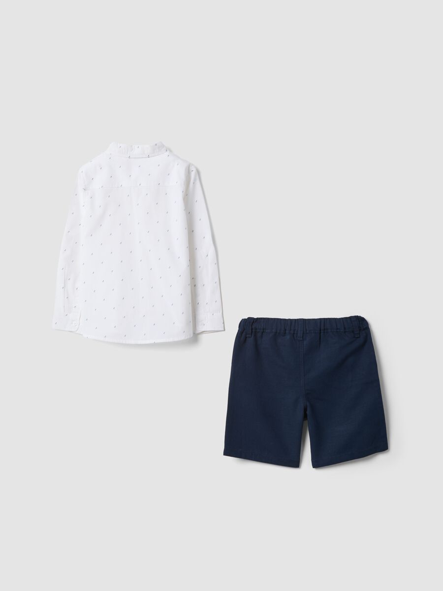 Multicolour pure cotton shirt and shorts set for baby boys_1