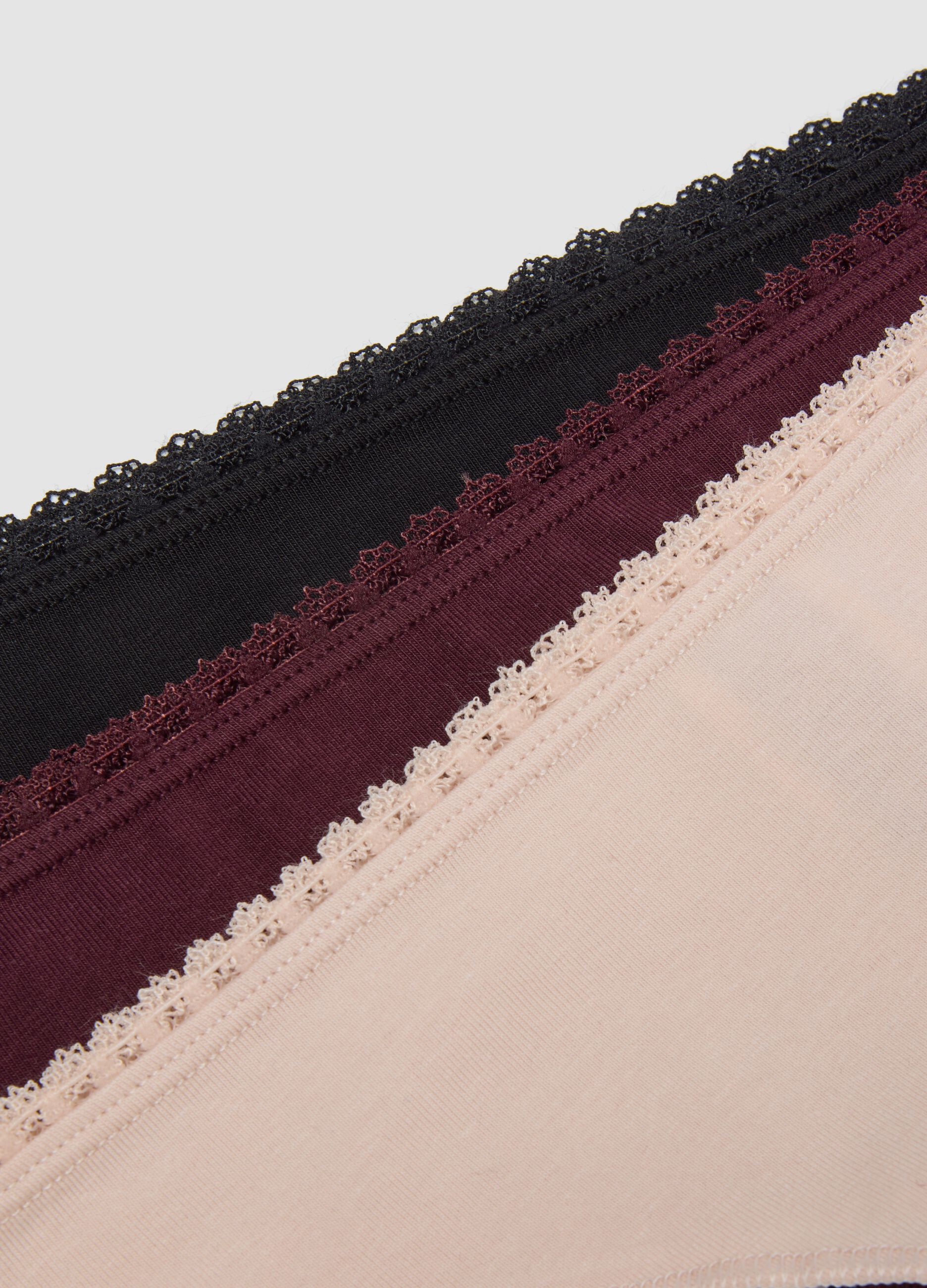 3-pack of multicolour organic stretch cotton Brazilian briefs