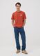 Red pure cotton jersey T-shirt with graphic print, regular fit_1