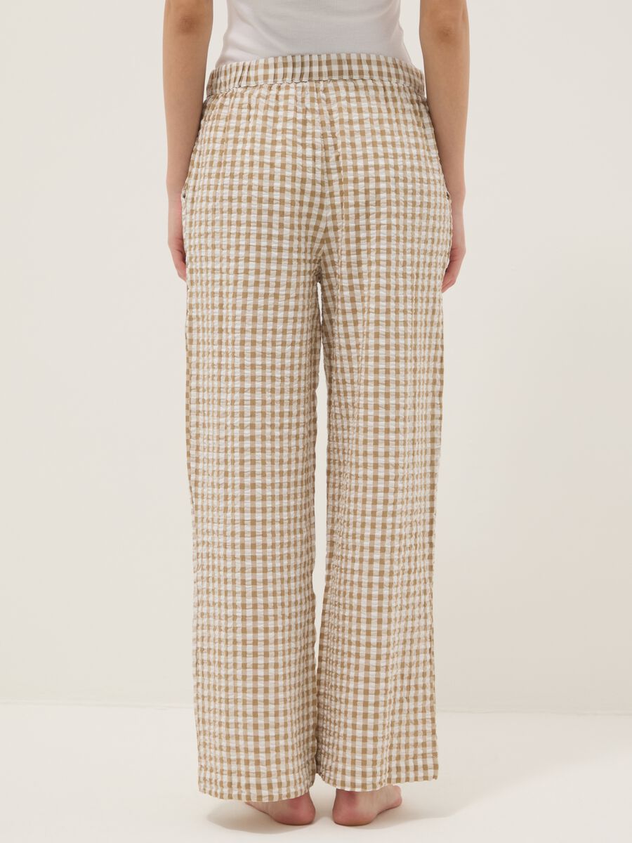 Pantaloni pigiama in puro cotone a quadri multicolor regular fit_2