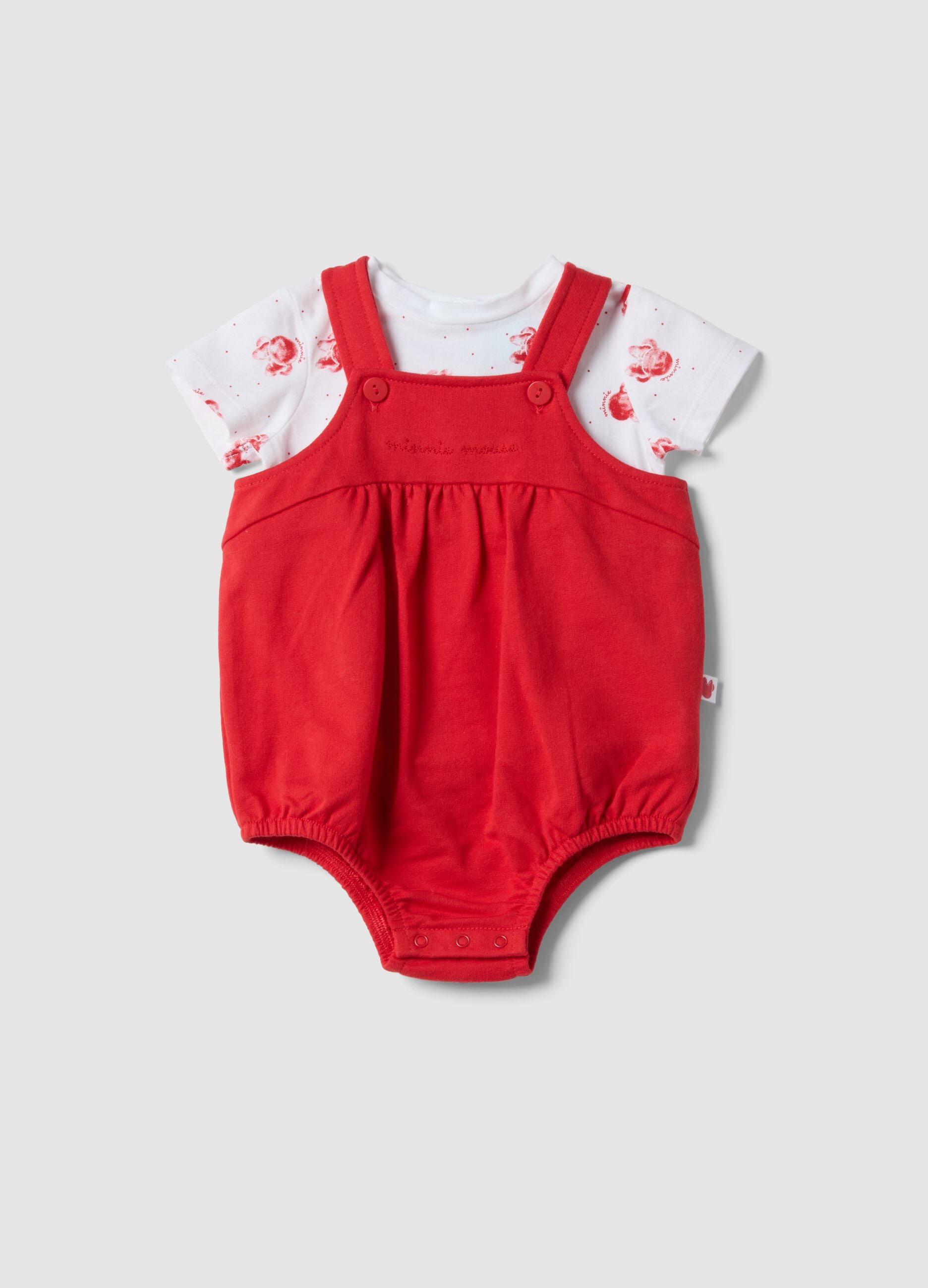Multicolour pure cotton baby girl set with Minnie