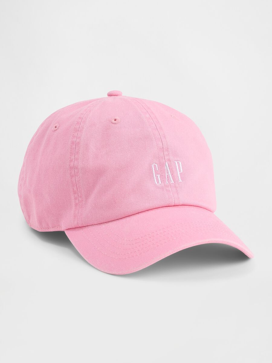Pink pure cotton baseball cap with logo_0