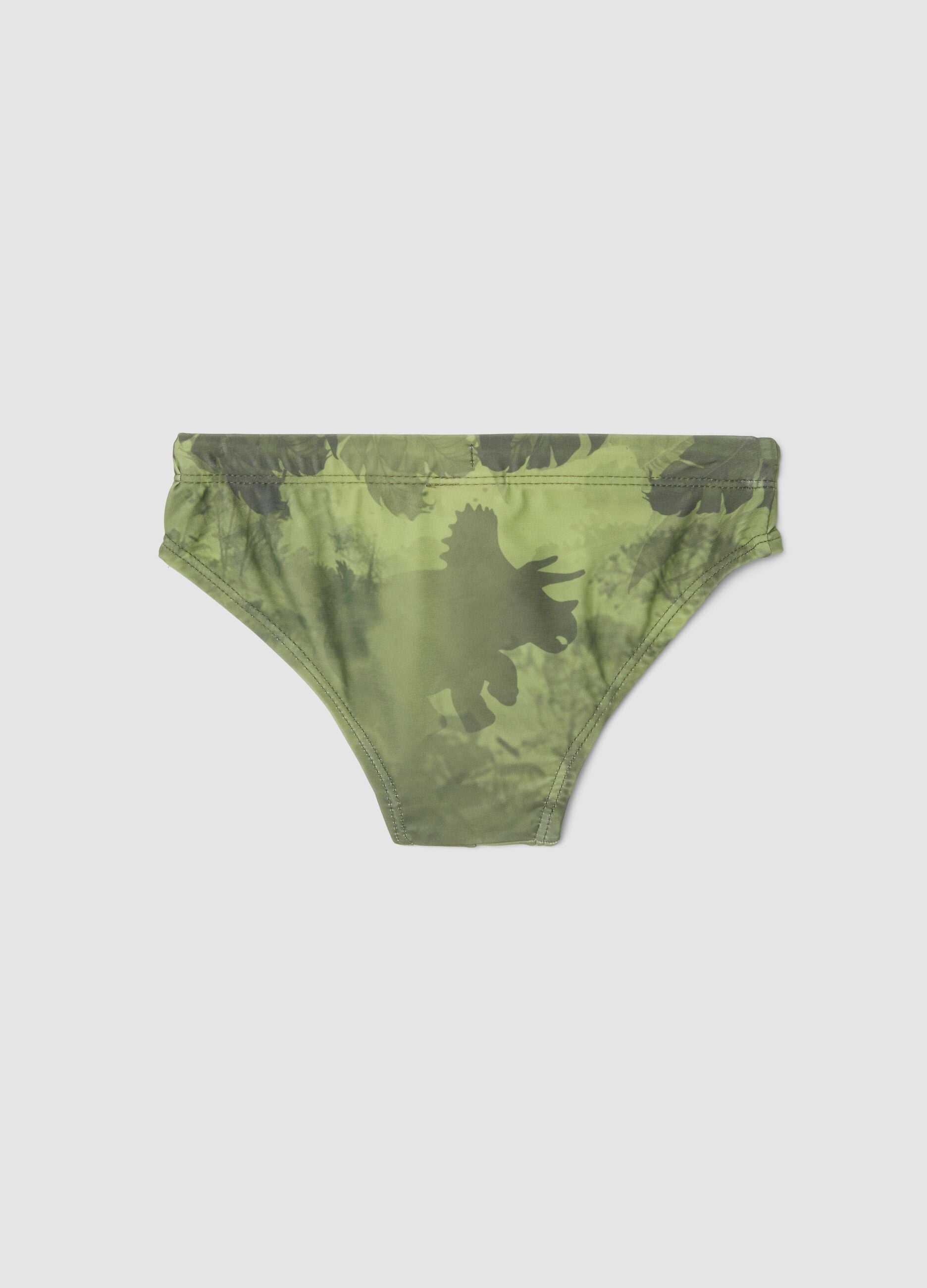 Green stretch swim briefs