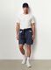 Grey cotton-blend shorts with elasticated waist, regular fit_0