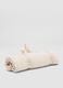 Beige printed organic cotton blend baby blanket_0